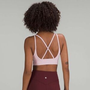 Lululemon In Alignment Longline Longline Bra Pink Peony Size 6
